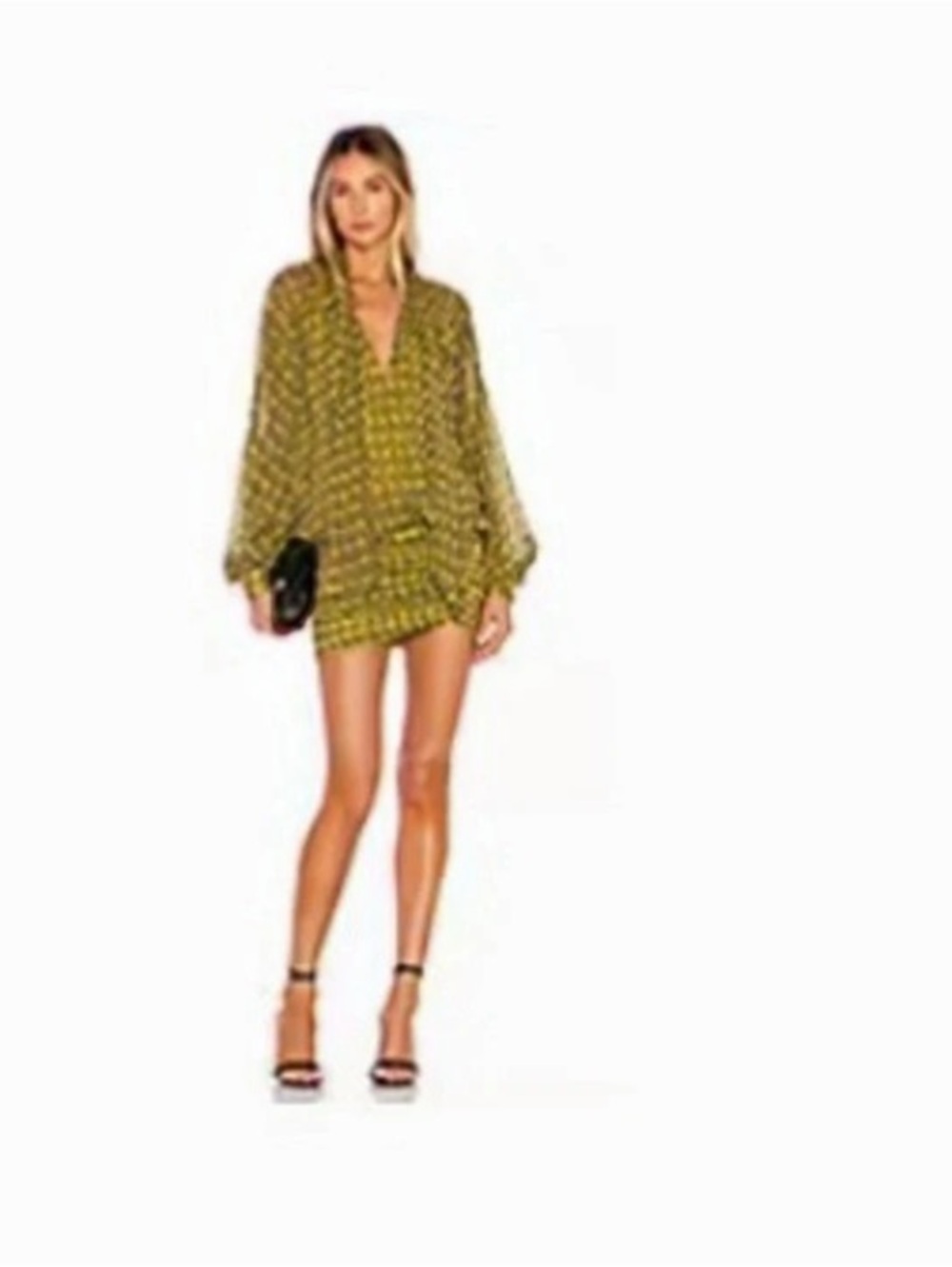 L'Academie Women's Geometric Dress in Yellow & Black NWT